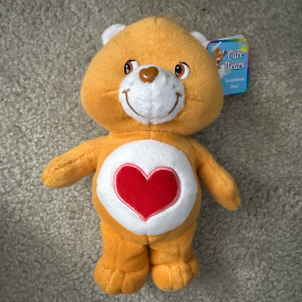 Vintage 2003 Care Bears Tenderheart Bear 8” Plush Orange Heart NWT!